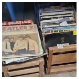 VINYL RECORD ALBUMS STORED IN BARN