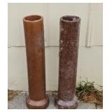 (2) VINTAGE 4 INCH PIPE TILES