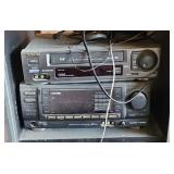 AIWA RECEIVER & VHS RECORDER W/ CABINET