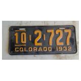 1932 COLORADO LICENSE PLATES