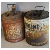 TEXACO & KENDALL 5 GALLON CANS