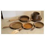 (5) SMALL CAST IRON SKILLETS