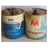 FORD & MARATHON 5 GALLON OIL CANS