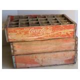 (3) WOOD COCA COLA CRATES