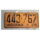 1929 INDIANA LICENSE PLATES