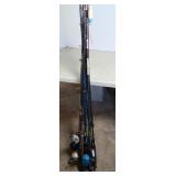 (5) FISHING REELS W/ RODS