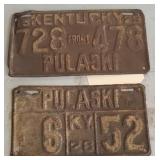 1928 & 1929 KENTUCKY LICENSE PLATES