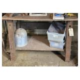 METAL TABLE W/ WOOD TOP