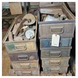 (7) METAL TOTES W/ STEEL & TOOLING