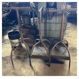 (3) VINTAGE MATERIAL STANDS