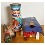 BOX & SMALL CONTAINER OF ELGO PLASTIC BRICKS