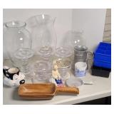 VASES & ASSTD GLASSWARE IN TOTES