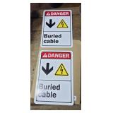 (2) METAL BURIED CABLE SIGNS