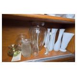 ASSTD MILK GLASS & OTHER VASES