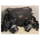 (2) NIKON F3 & FM3A CAMERAS W/ BAG & ACCESSORIES
