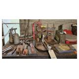 TOOLS & MORE ON TOP OF TABLE ONLY