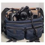 MINOLTA X700 CAMERA W/ (3) LENS & ACCESSORIES