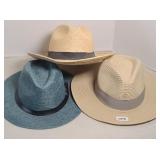 (3) MENS STRAW HATS L & XL