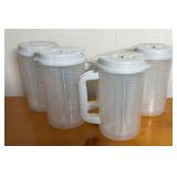 (4) PLASTIC PITCHERS