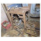 WELDING TABLE & PILE OF SCRAP