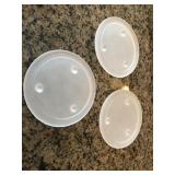 Set of 3 Frosted Glass Candle-holder Trays