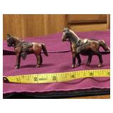 Collectibles- 4 Metal Horses plus Cowboy