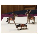 Bone China Figures - Donkey Trio