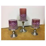 Set of Candle Holders with Scented Candles