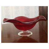 Upright and Footed-Bowl Glass Vases