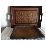 Lacquered Tray & Stoneware Platter/tray