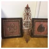 Framed Bas-Relief  Leaf Duo & Accent Piece