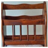 Walnut-Stained Magazine/Music Rack