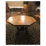 Oak Table with Wrought Iron Pedestal #3 of 3