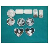 10) .999 Fine Silver Pieces