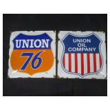 2) Union Oil Enamel Signs