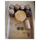 Asian Serving Bowl with Condiment Bowls