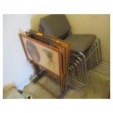 6) Chairs and 3) Vintage TV Trays with Pictures