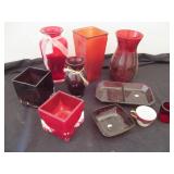 Beautiful Red Colored Candle Holders, Vases