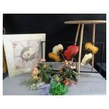 Clock, Round Table, Wall Decor, Flowers