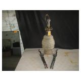 Lamp and 2) Wooden Cat Figures