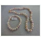 16" Pearl Necklace with 7" Pearl Bracelet