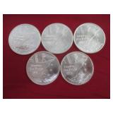 5) Boston Tea Party .999 Silver Coins