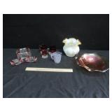 Fenton Hobnail Mini Pitcher, Red Crystal Cigarette