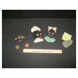 Hammer Stone, Mammy & Pappy Plaques, Military Pins