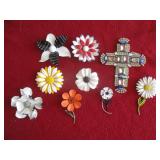 Glass Cross, Vintage Ladies Pins