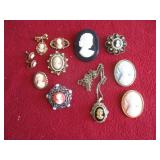 Cameo Broochs, Necklace, Earrings