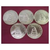 5) .999 Copper Rounds
