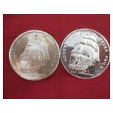 1) 1oz Pure Silver Coin, 1) .999 Fine Silver Coin