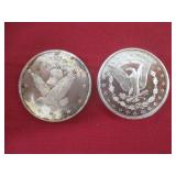 2) .999 Fine Silver Coins