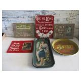 Tin Trays and Cardboard Signs